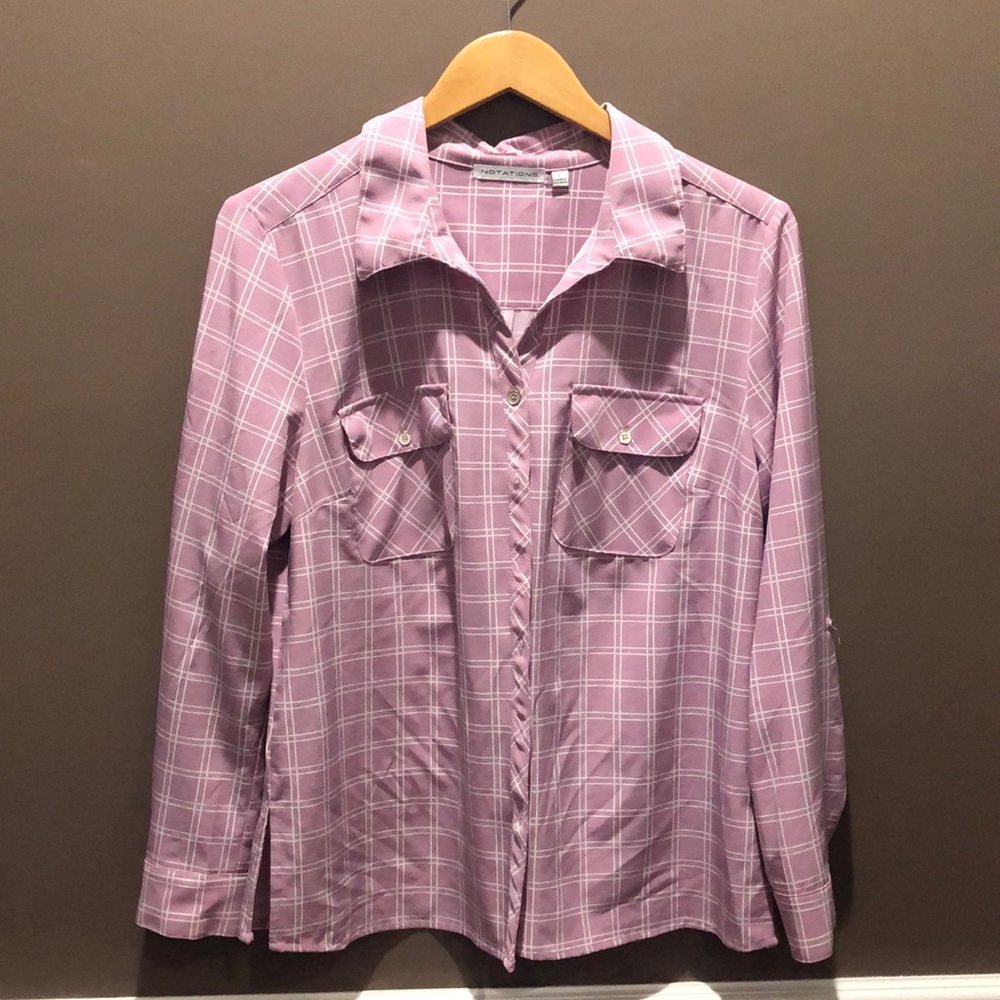 Purple and white Button down